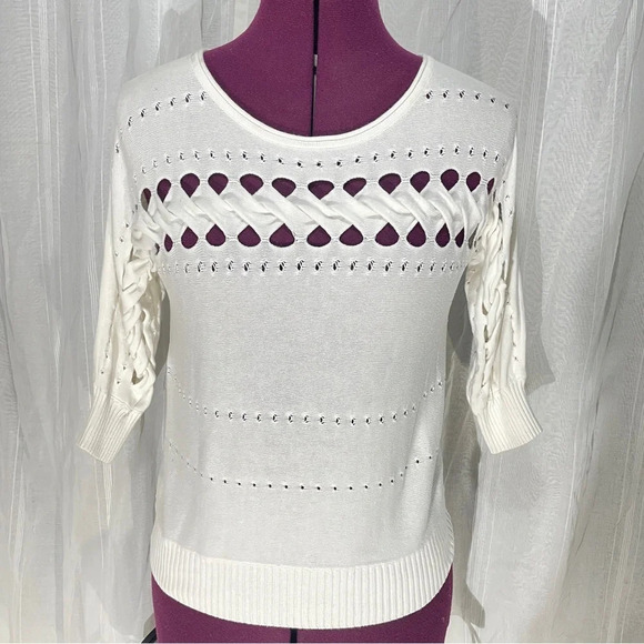Armani exchange small white knitted sweater - Picture 1 of 8